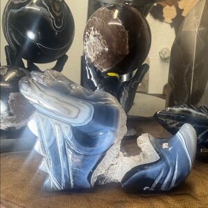 Premium Brazilian banded Agate dragon head with an amazing druzy